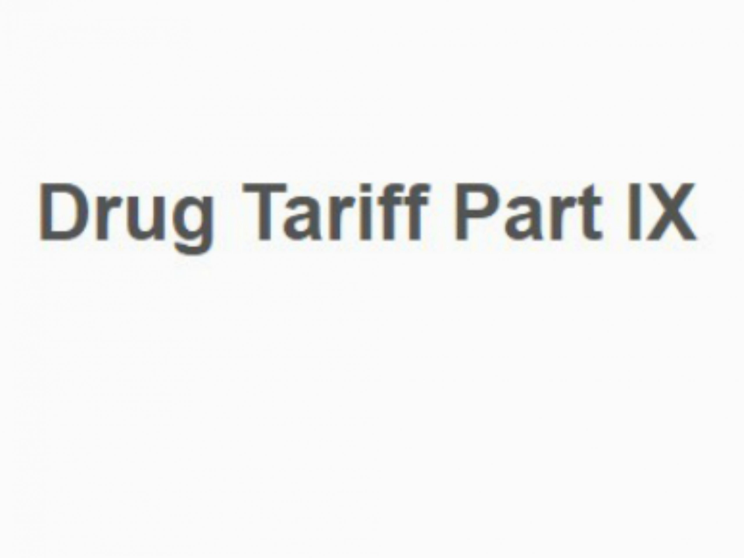Part IX Industry Drug Tariff Committee
