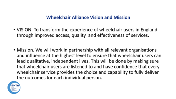 Wheelchair Alliance vision and mission slide